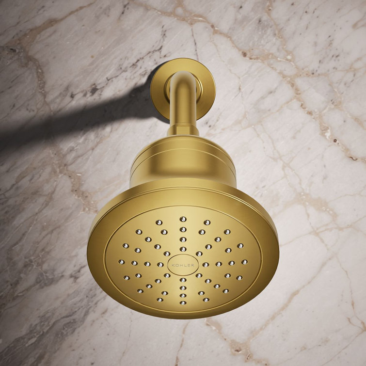 Vibrant Brushed Brass Wall Mounted Filtered Showerhead