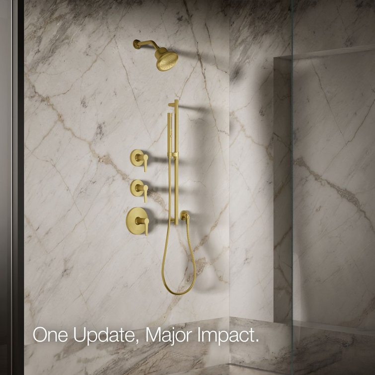 Vibrant Brushed Brass Wall Mounted Filtered Showerhead