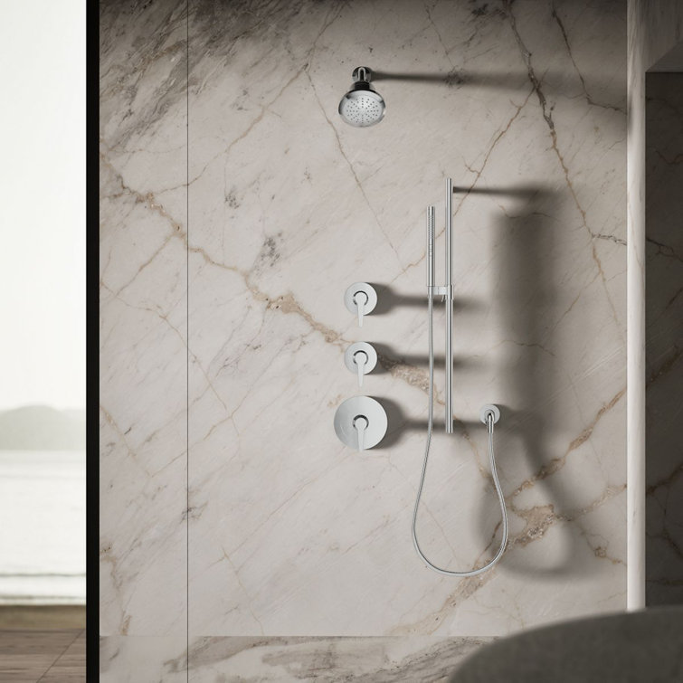 Polished Chrome Wall Mounted Rain Showerhead with Filter