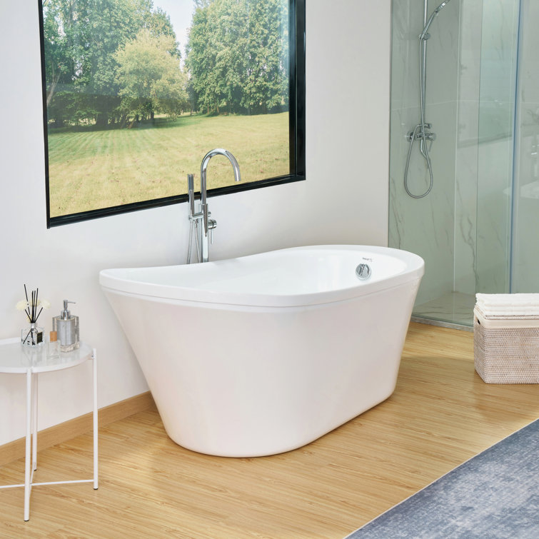 Vanity Art 70" White Acrylic Freestanding Soaking Bathtub
