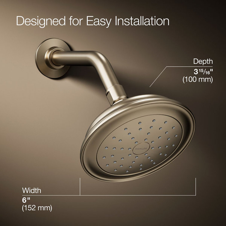 Vibrant Brushed Bronze Wall Mounted Shower Head with Katalyst Spray