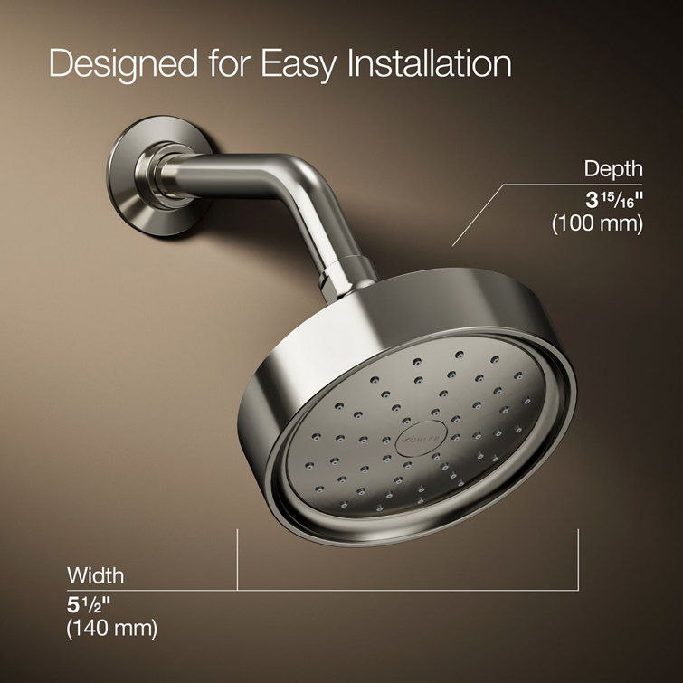 Polished Nickel Single-Function Wall Mounted Showerhead