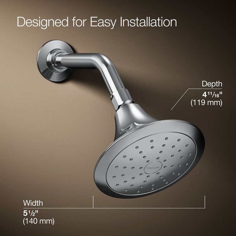 Polished Chrome Single-Function Rain Showerhead