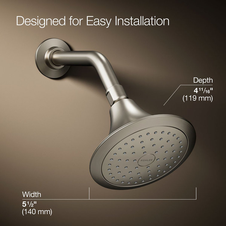 Kohler Brushed Nickel Wall Mounted Single-Function Showerhead
