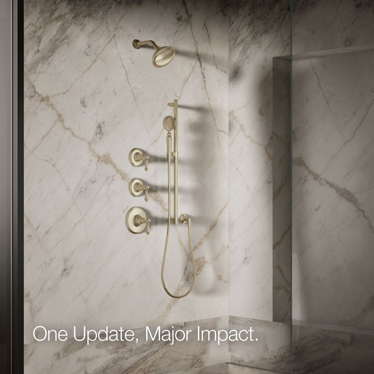 Vibrant Brushed Bronze Wall Mounted Shower Head with Katalyst Spray