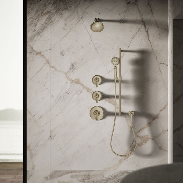 Vibrant Brushed Bronze Wall Mounted Shower Head with Katalyst Spray