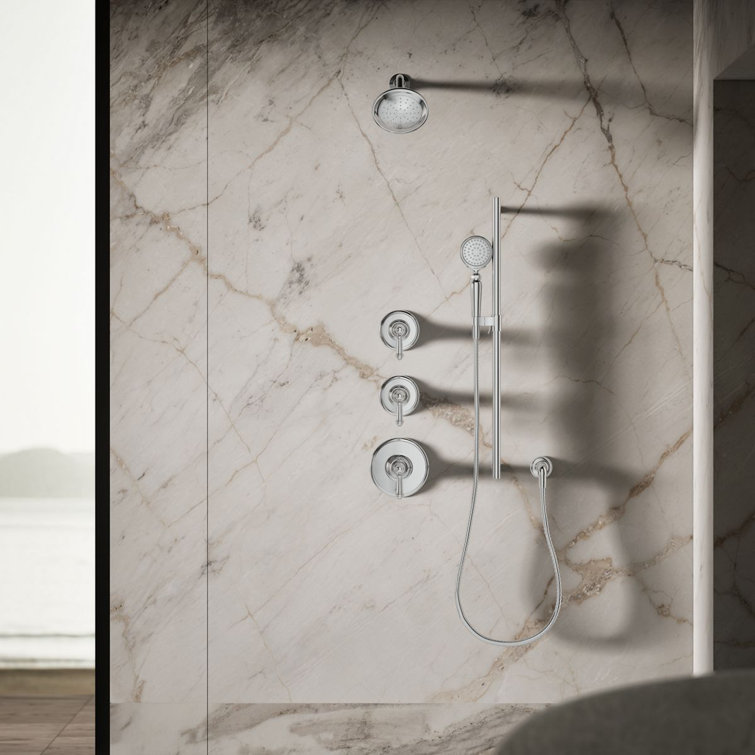 Polished Chrome Wall Mounted Handheld Shower Head