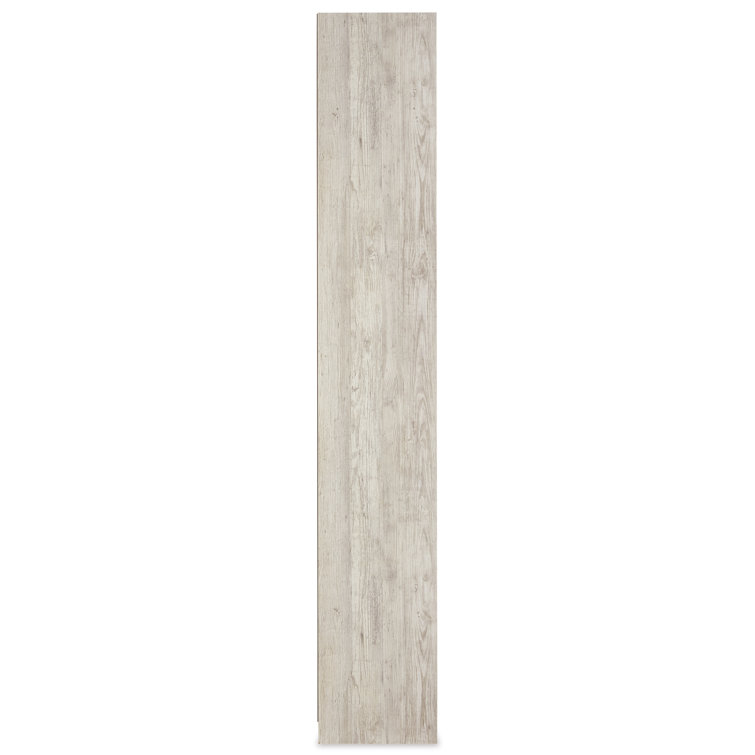 Adjustable White Wood Transitional Bookcase with Cubes