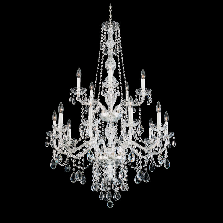 Arlington 15-Light Polished Silver Crystal Chandelier