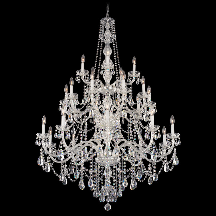 Arlington Heritage Clear Crystal 25-Light Polished Silver Chandelier