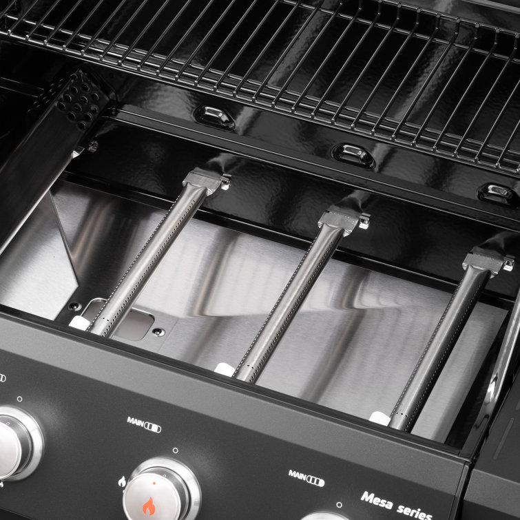 Mesa Black Stainless Steel 4-Burner Propane Gas Grill with Side Burner