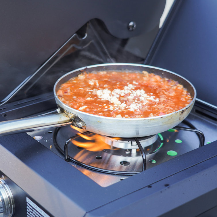 Mesa Black Stainless Steel 4-Burner Propane Gas Grill with Side Burner