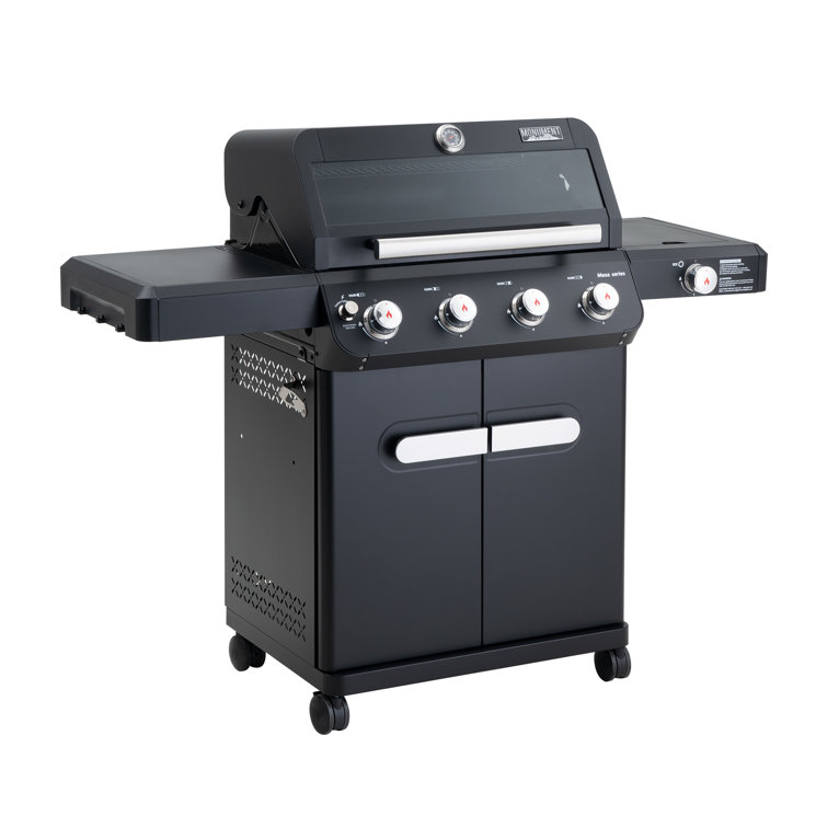 Mesa Black Stainless Steel 4-Burner Propane Gas Grill with Side Burner