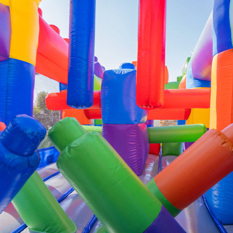 Colorful 20' Inflatable PVC Obstacle Course with Slide