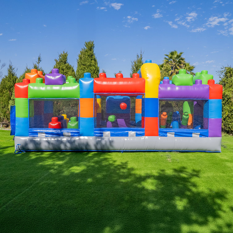 Colorful 20' Inflatable PVC Obstacle Course with Slide
