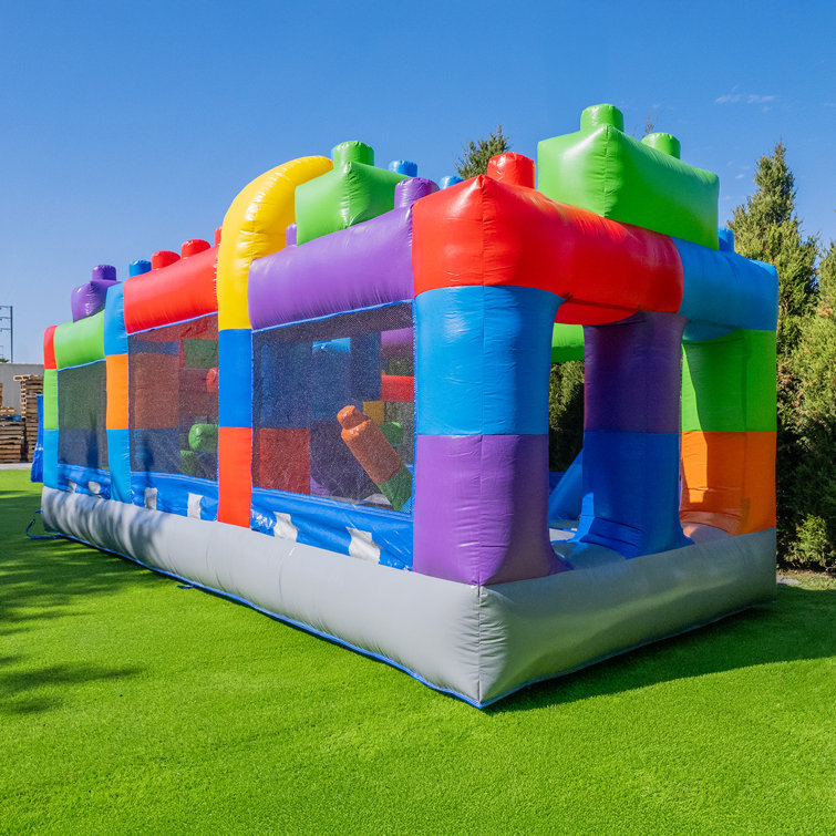 Colorful 20' Inflatable PVC Obstacle Course with Slide