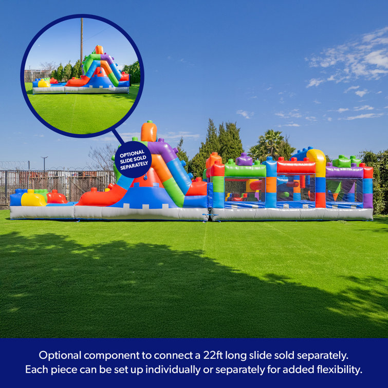 Colorful 20' Inflatable PVC Obstacle Course with Slide