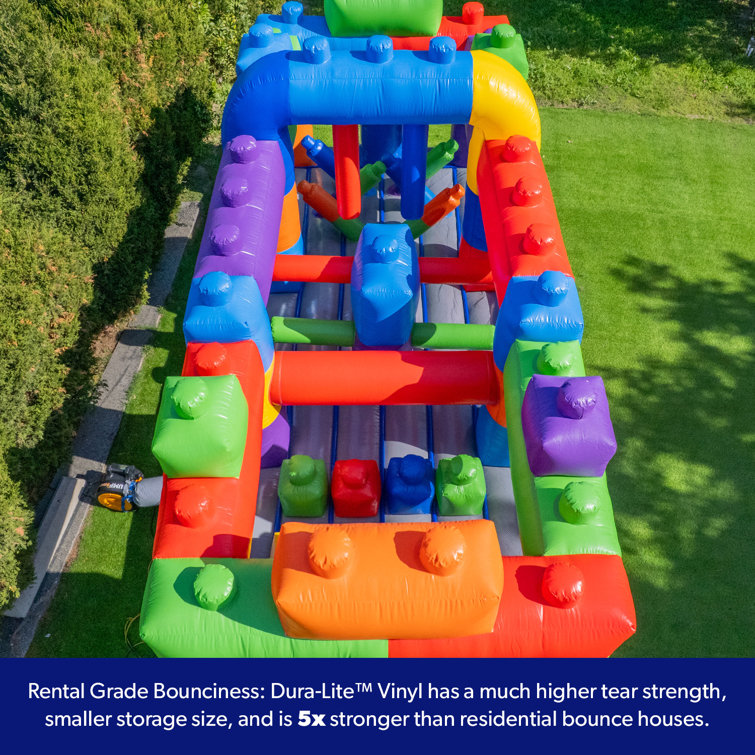 Colorful 20' Inflatable PVC Obstacle Course with Slide