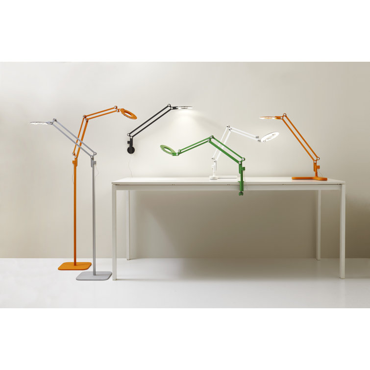 Edison Adjustable White Aluminum LED Task Floor Lamp