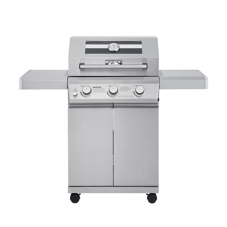 Mesa 300 Stainless Steel 3-Burner Propane Gas Grill with Side Burner