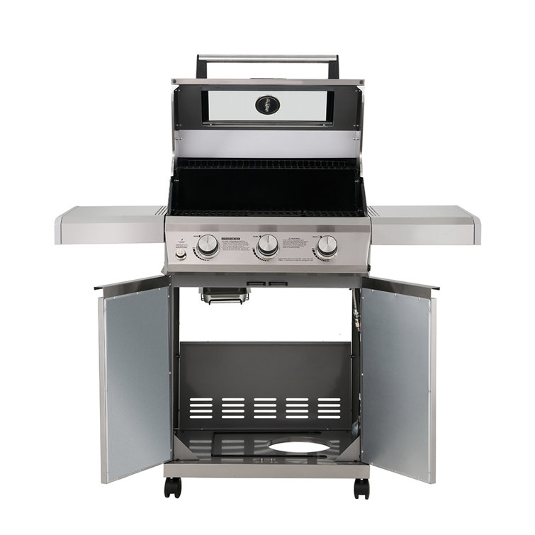Mesa 300 Stainless Steel 3-Burner Propane Gas Grill with Side Burner