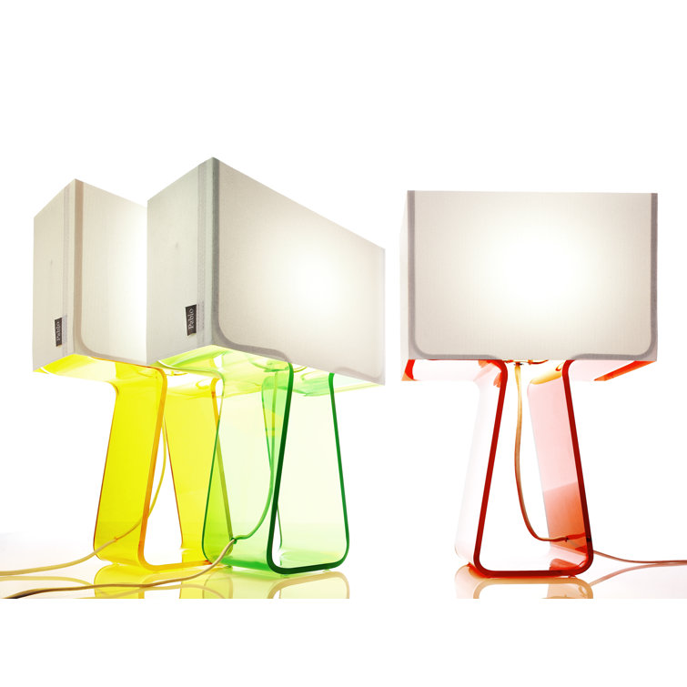 Light Blue Base & White Shade Contemporary Table Lamp
