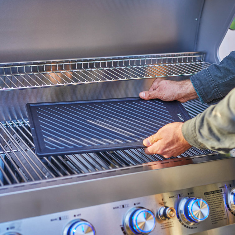 Monument 6-Burner Stainless Steel Propane Gas Grill with Side Burner