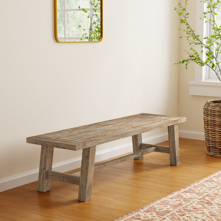 Rustic Transitional Newberry 60'' Beige and Brown Dining Bench