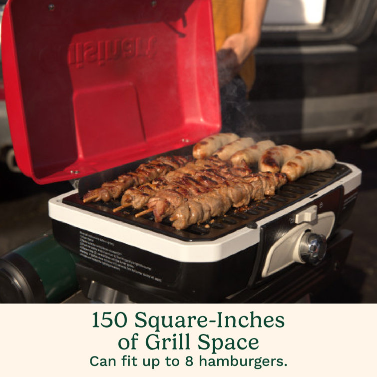 Red Compact Portable Propane Gas Grill with Telescoping Base