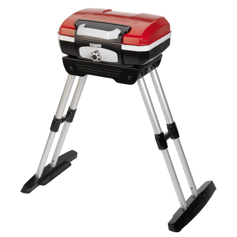 Red Compact Portable Propane Gas Grill with Telescoping Base