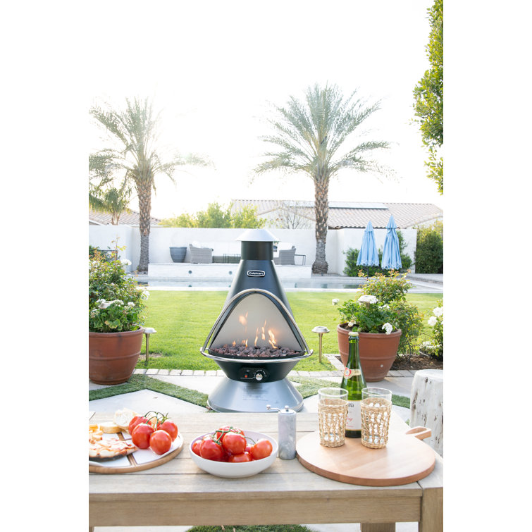 Cuisinart Black and Stainless Steel Chimenea Propane Fire Pit