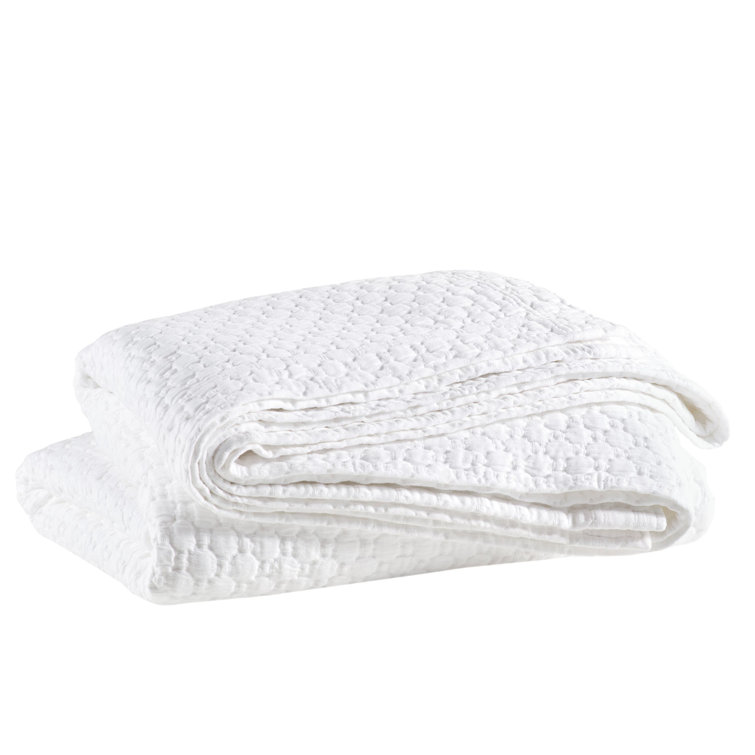 Portuguese Cotton King Coverlet in Crisp White