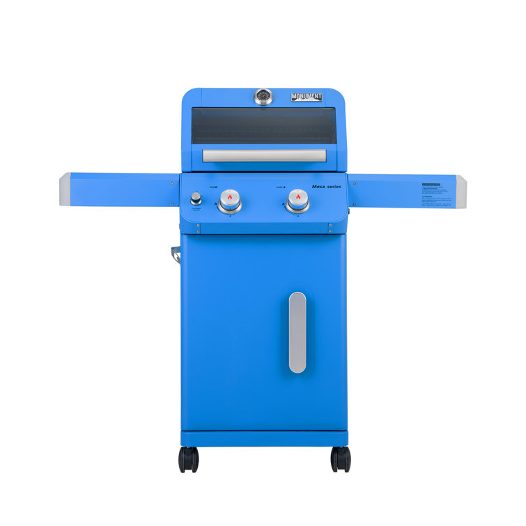 Blue 2-Burner Propane Gas Grill with Clear View Lid