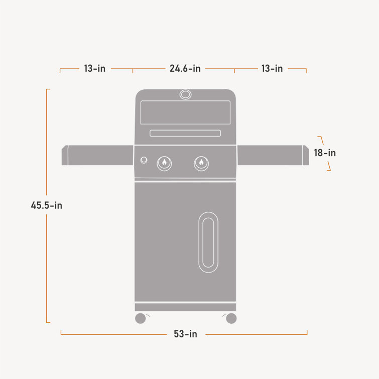 Blue 2-Burner Propane Gas Grill with Clear View Lid