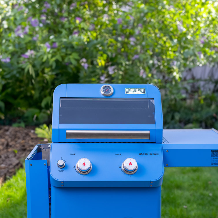 Blue 2-Burner Propane Gas Grill with Clear View Lid