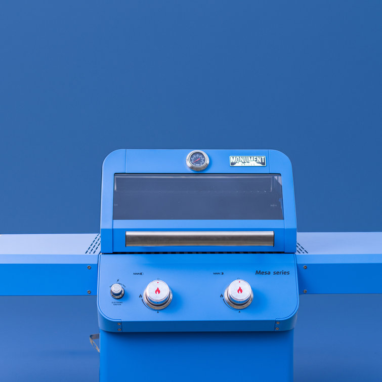 Blue 2-Burner Propane Gas Grill with Clear View Lid