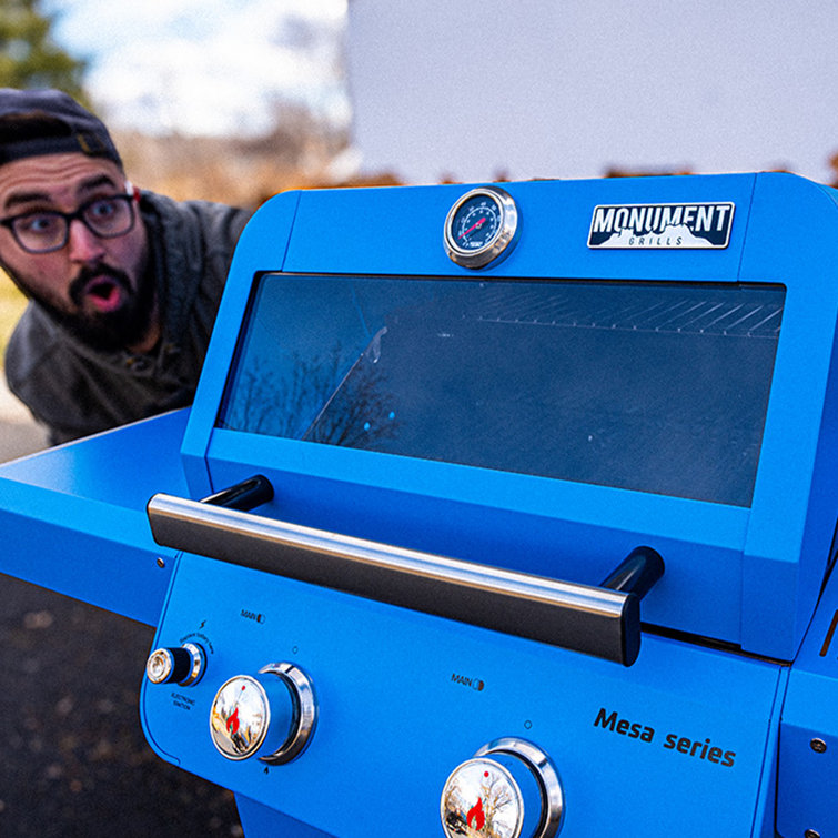 Blue 2-Burner Propane Gas Grill with Clear View Lid
