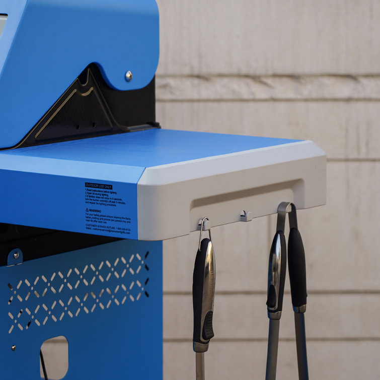 Blue 2-Burner Propane Gas Grill with Clear View Lid
