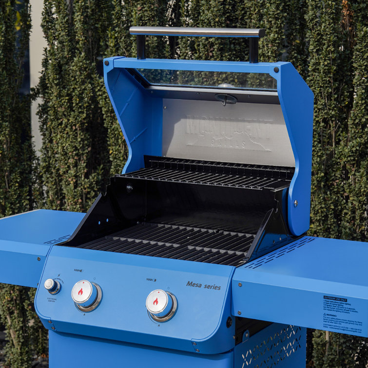 Blue 2-Burner Propane Gas Grill with Clear View Lid