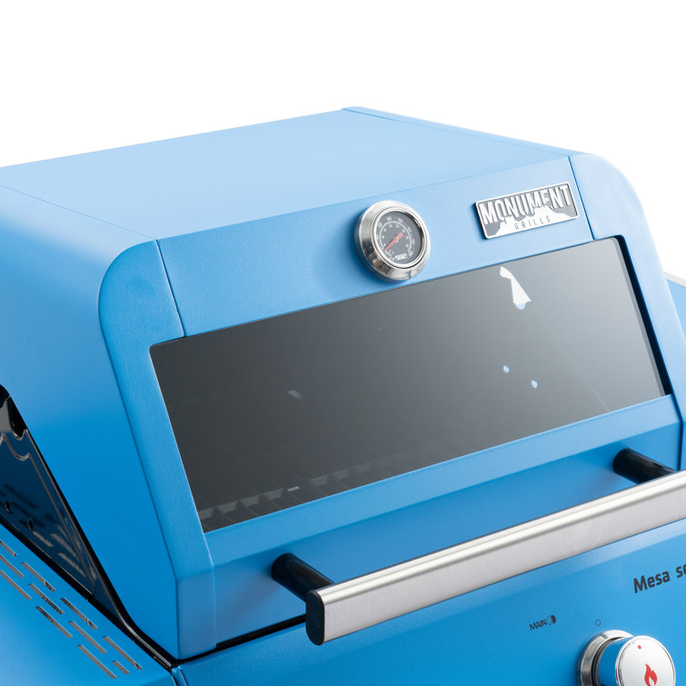 Blue 2-Burner Propane Gas Grill with Clear View Lid