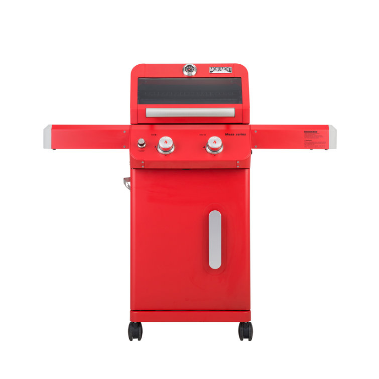Mesa Series Red Stainless Steel 2-Burner Propane Gas Grill