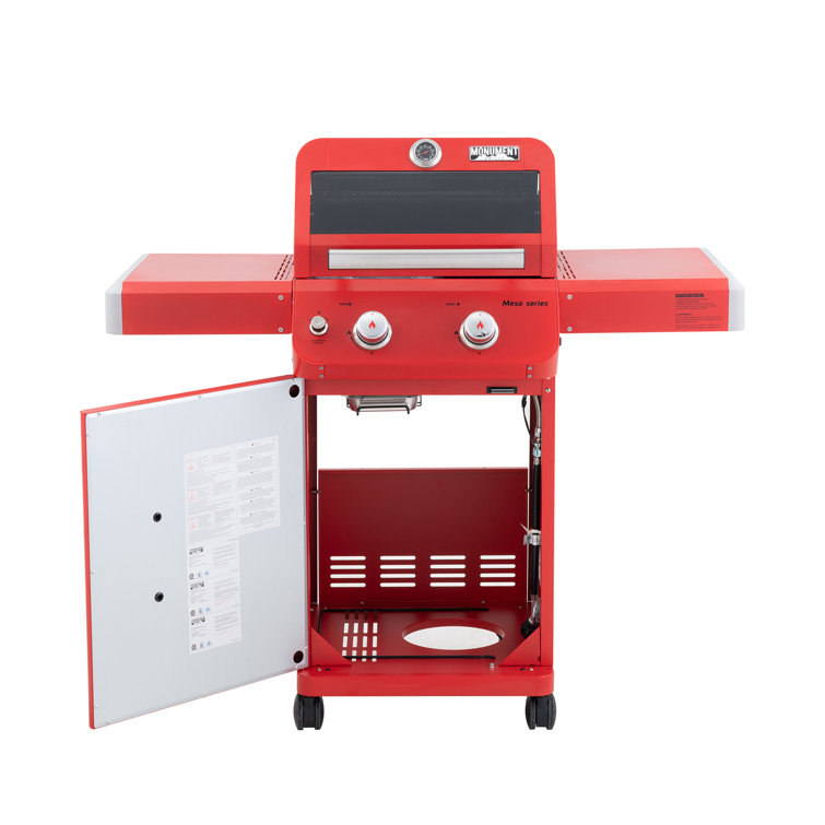 Mesa Series Red Stainless Steel 2-Burner Propane Gas Grill