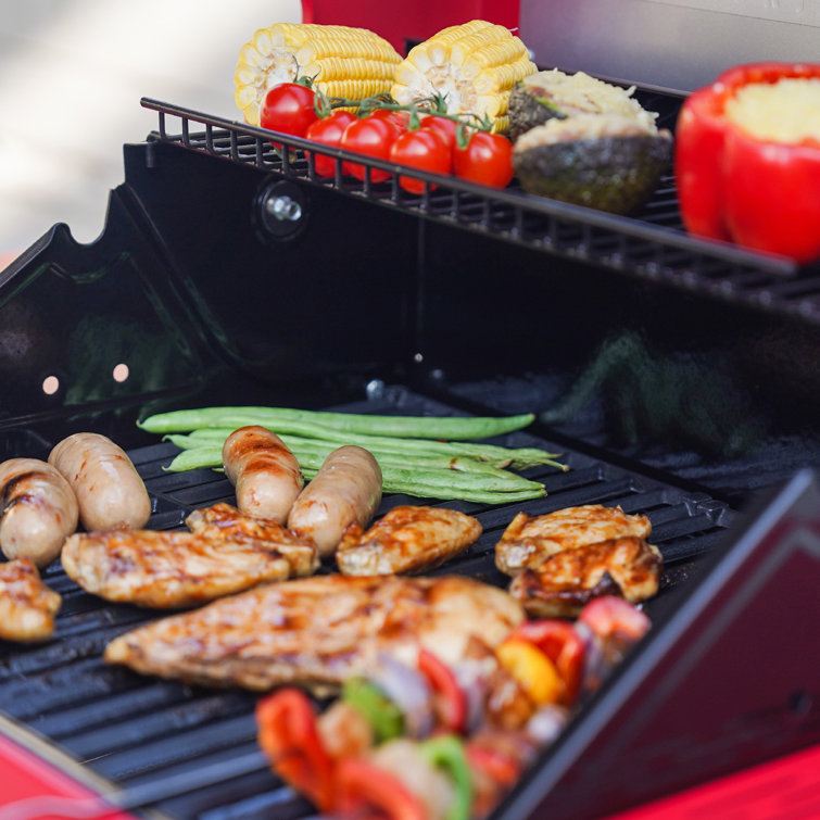 Mesa Series Red Stainless Steel 2-Burner Propane Gas Grill