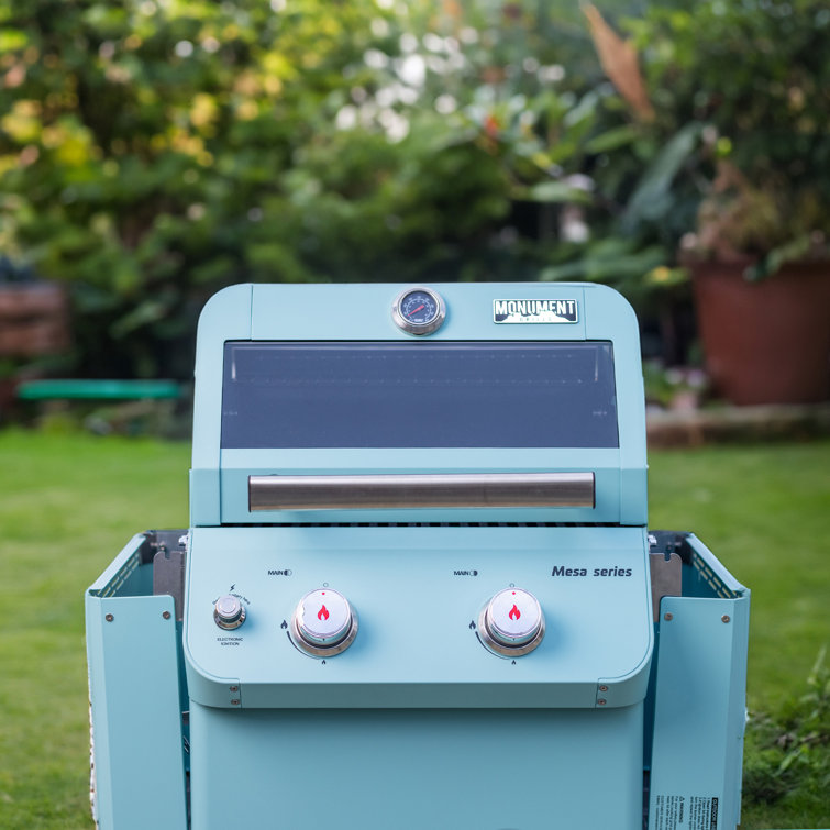 Mesa Jade Green 2-Burner Propane Gas Grill with LED Controls
