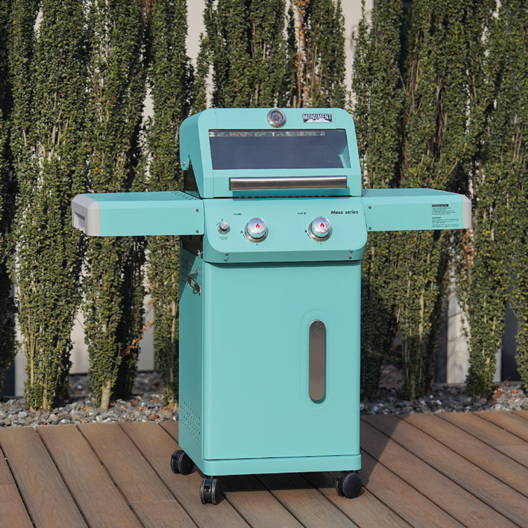Mesa Jade Green 2-Burner Propane Gas Grill with LED Controls
