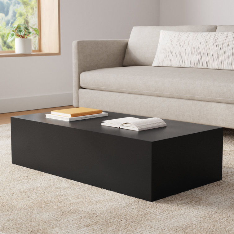 Black Steel Minimalist Rectangular Coffee Table