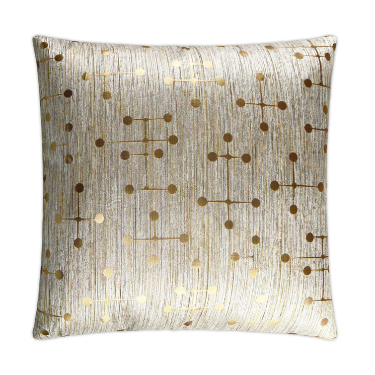 Gold Jacquard Woven Square Decorative Throw Pillow