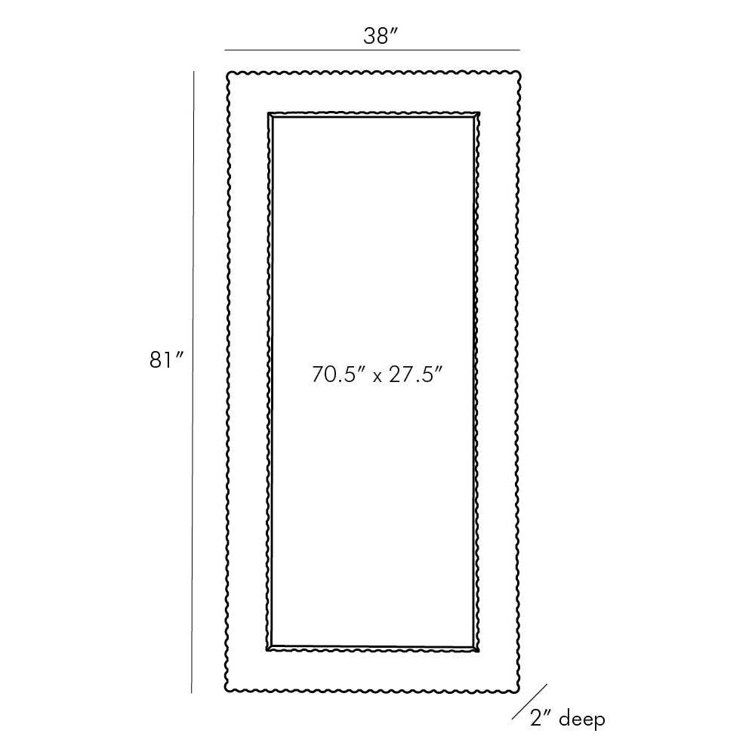 Paxton Full-Length Rectangular Bronze and Wood Floor Mirror