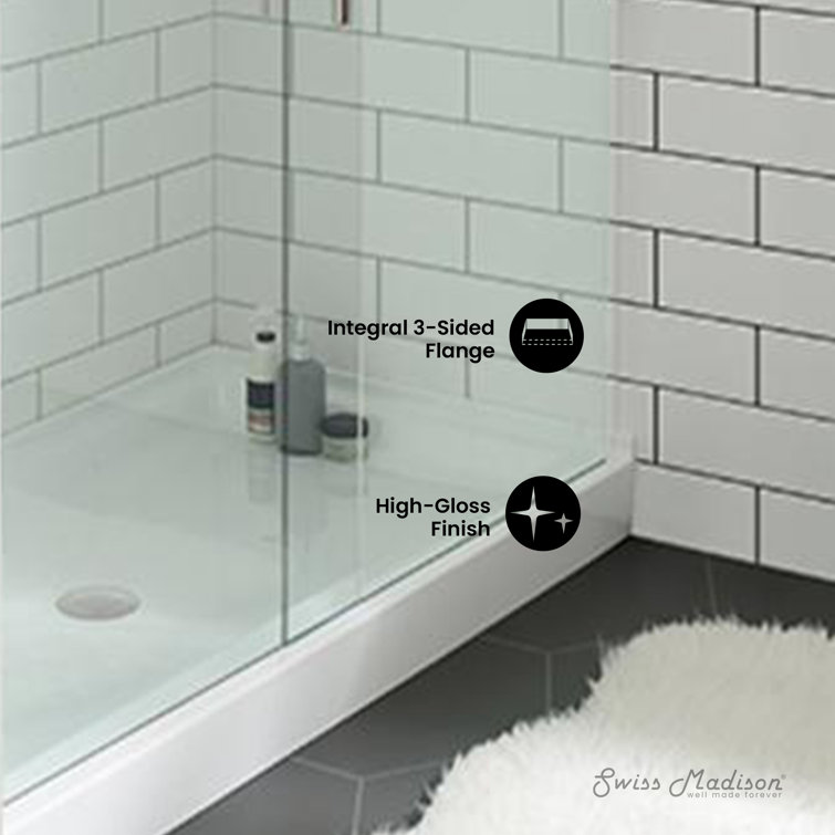 Voltaire 60" x 30" Glossy White Acrylic Shower Base