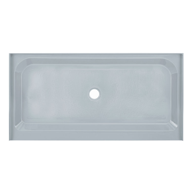 Voltaire Gray Acrylic Single-Threshold Shower Base, 60" x 30"